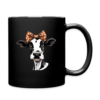 Tenue bio avec vache pour végétaliens et amoureux des vaches Moo - Mug uni - noir - Droite
