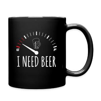 Funny Drinking I Need A Beer Meter - Full Colour Mug - black - Right