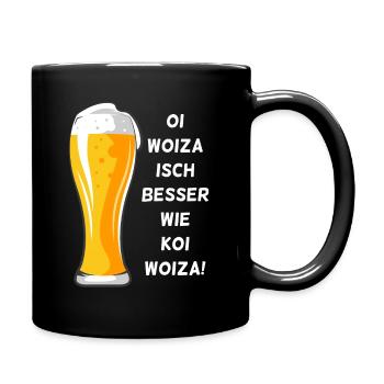 Woiza Weizen Spruch Schwabe Sprüche Schwäbisch - Tasse einfarbig - Schwarz - Rechts