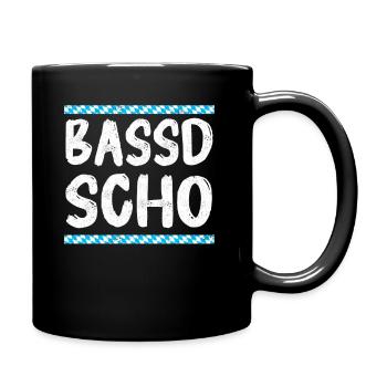 Freistaat Bayern Bayrisch - Tasse einfarbig - Schwarz - Rechts