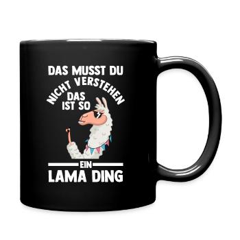 Lama - Tasse einfarbig - Schwarz - Rechts