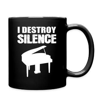 I Destroy Silence Pianist - Tasse einfarbig - Schwarz - Rechts