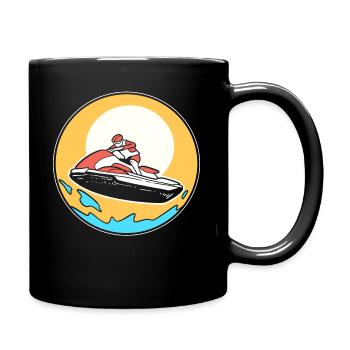 Mann auf Jetski Jet Ski Racer - Tasse einfarbig - Schwarz - Rechts