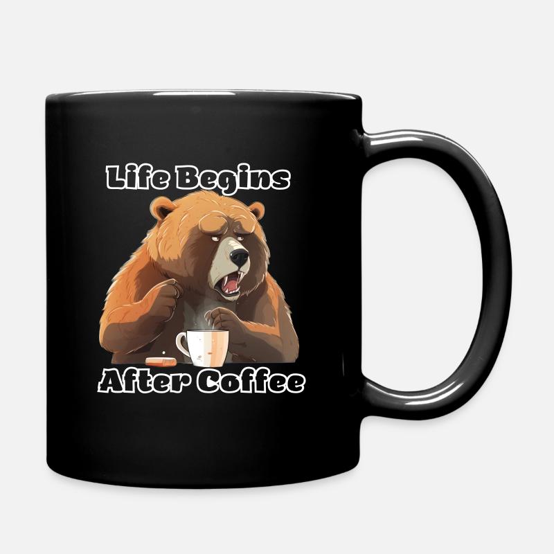 La vie commence après Coffe Aggressiv bär - Mug uni - noir