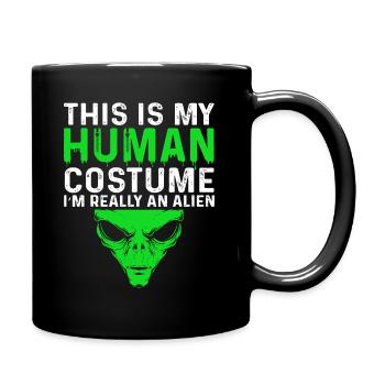 C’est mon costume humain Je suis vraiment un extraterrestre - Mug uni - noir - Droite