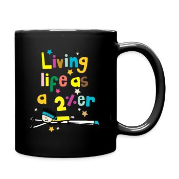 Das Leben als 2%er leben - Tasse einfarbig - Schwarz - Rechts