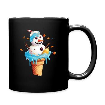 Weihnachten im Juli Schneemann Eiscreme Eis - Tasse einfarbig - Schwarz - Rechts
