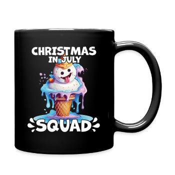 Weihnachten im Juli Schneemann-Eiscreme - Tasse einfarbig - Schwarz - Rechts