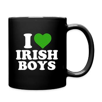 I Love Irish Boys Funny St Patrick's Day Heart - Full Colour Mug - black - Right