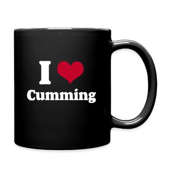 J’aime éjaculer - Je j’ai le cœur éjaculé - Mug uni - noir - Droite