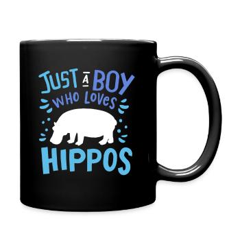 Kinder Nilpferd Nilpferd Nur ein Junge, der Nilpferd liebt - Tasse einfarbig - Schwarz - Rechts