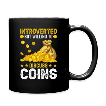 Collecting Coins Coin Collector Numismatics - Full Colour Mug - black - Right