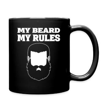 Bärtige Männer Friseur - Tasse einfarbig - Schwarz - Rechts