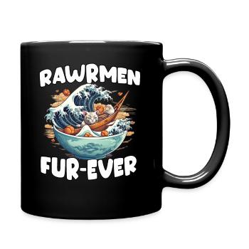 Chat Kawaii au paradis des ramen pour Otakus - Mug uni - noir - Droite
