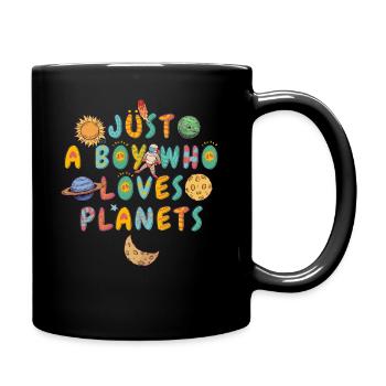 Juste un garçon qui aime les planètes du système solaire - Mug uni - noir - Droite