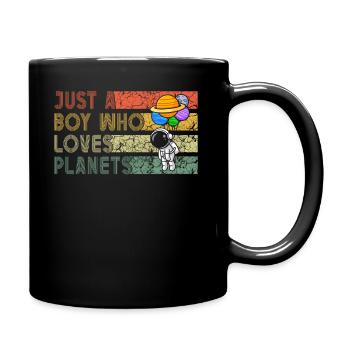 Nur ein Junge, der Planeten Sonnensystem liebt - Tasse einfarbig - Schwarz - Rechts