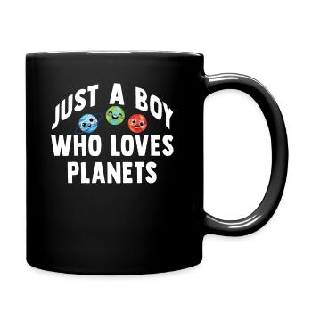 Juste un garçon qui aime les planètes du système solaire - Mug uni - noir - Droite