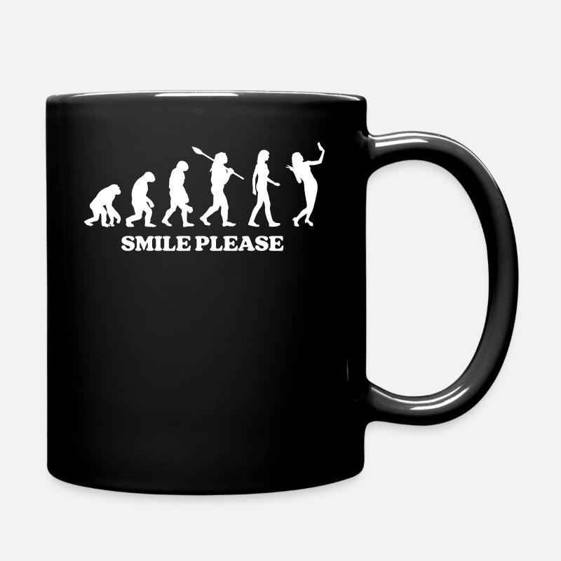 Selfie Evolution - Tasse einfarbig - Schwarz
