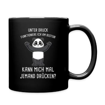 Unter Druck Funktioniere Ich Am Besten Umarmung - Tasse einfarbig - Schwarz - Rechts