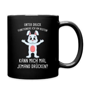 Unter Druck Funktioniere Ich Am Besten Umarmung - Tasse einfarbig - Schwarz - Rechts