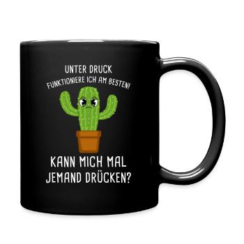 Unter Druck Funktioniere Ich Am Besten Umarmung - Tasse einfarbig - Schwarz - Rechts