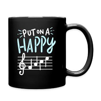 Setzen Sie ein glückliches Gesicht Musik auf - Tasse einfarbig - Schwarz - Rechts