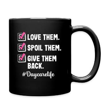 Liebe Kindertagesstätte Erzieherin - Tasse einfarbig - Schwarz - Rechts