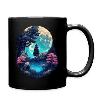 Romantische Landschaft - Tasse einfarbig - Schwarz - Rechts