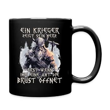 Wikinger Krieger Shirt Wahalla Söhne Odins - Tasse einfarbig - Schwarz - Rechts