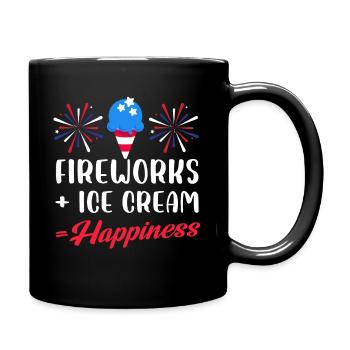 fireworks and ice cream happiness Design - Tasse einfarbig - Schwarz - Rechts