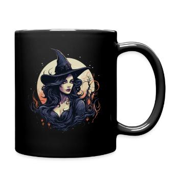Elegant witch in the moonlight: Halloween with magic - Full Colour Mug - black - Right