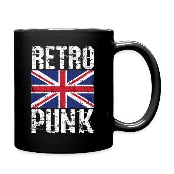 Union Jack UK London Punk 70s 80s Mods Rockers - Full Colour Mug - black - Right