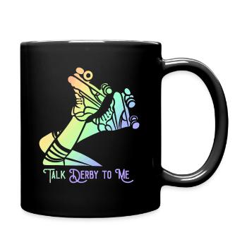Talk Derby To Me Skater Femmes Patinage Roller Derby - Mug uni - noir - Droite