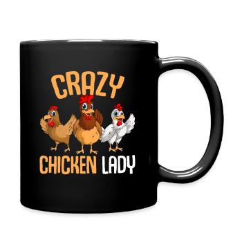 Crazy Chicken Lady Women Chicken - Full Colour Mug - black - Right