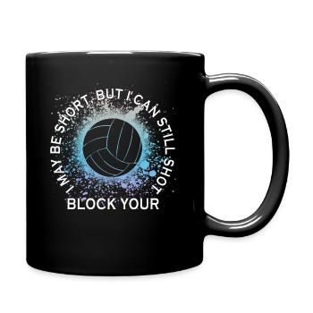 Je peux bloquer votre tir Volleyball de plage - Mug uni - noir - Droite