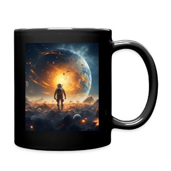 Tees graphiques spatiaux astronautes pour unisexe, autocollants - Mug uni - noir - Droite