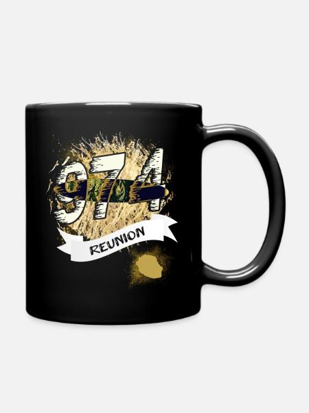 Schöne Souvenir-Geschenkidee Karte von La Réunion 974 - Tasse einfarbig - Schwarz