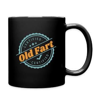 Zertifizierter alter Furz Lustiges Ruhestandsgeschenk Geburtstag - Tasse einfarbig - Schwarz - Rechts