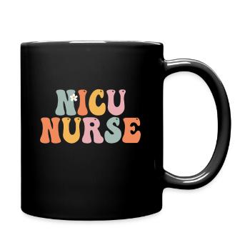 Nicu Nurse Week Groovy Appreciation Day - Tasse einfarbig - Schwarz - Rechts