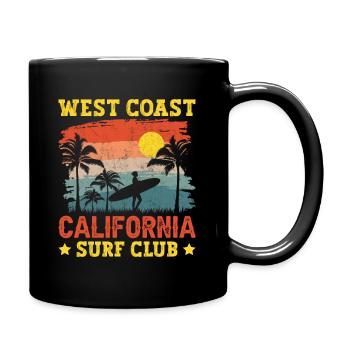 Surf Club Californie West Coast Beach Palmiers - Mug uni - noir - Droite