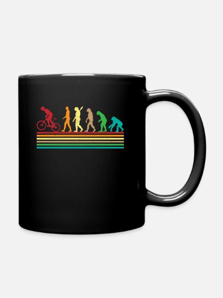 Evolution-Fahrrad-Fan: Retro-Design für Radfahrer - Tasse einfarbig - Schwarz