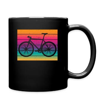 Sportliche Stärke auf Rädern Retro-Bike MTB Radler - Tasse einfarbig - Schwarz - Rechts