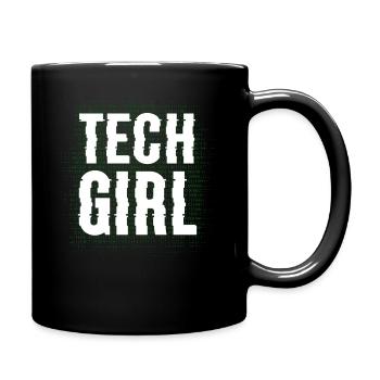 Tech Girl Programmiererin - Tasse einfarbig - Schwarz - Rechts
