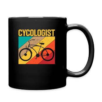 Radfahrer Biker MTB: Stilvolles Retro-Design - Tasse einfarbig - Schwarz - Rechts