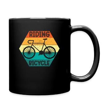 Sporty retro bike design for bikers cyclists - Full Colour Mug - black - Right