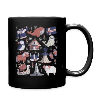 Island - Tasse einfarbig - Schwarz - Rechts