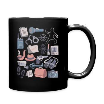 Détective Doodle Trace Evidence Affaire de détective - Mug uni - noir - Droite
