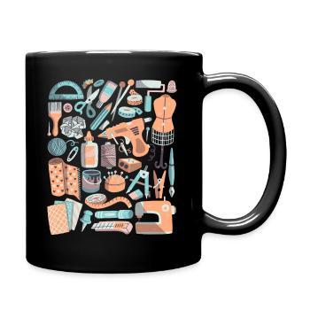 Artisanat DIY Doodle Machine à coudre faite à la main Hobby - Mug uni - noir - Droite