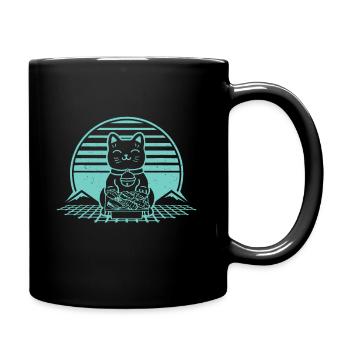 Anime Cat Sushi Rétro Esthétique Japonaise Kawaii - Mug uni - noir - Droite