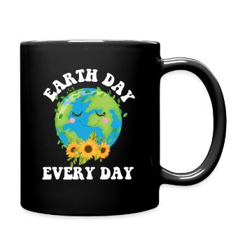Cool Earth Day Sunflower Citation Jour de la Terre tous les jours - Mug uni - noir - Droite